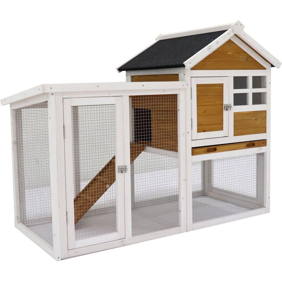 Deluxe Wooden Chicken Coop Hen House Rabbit Wood Hutch Poultry Cage Habitat