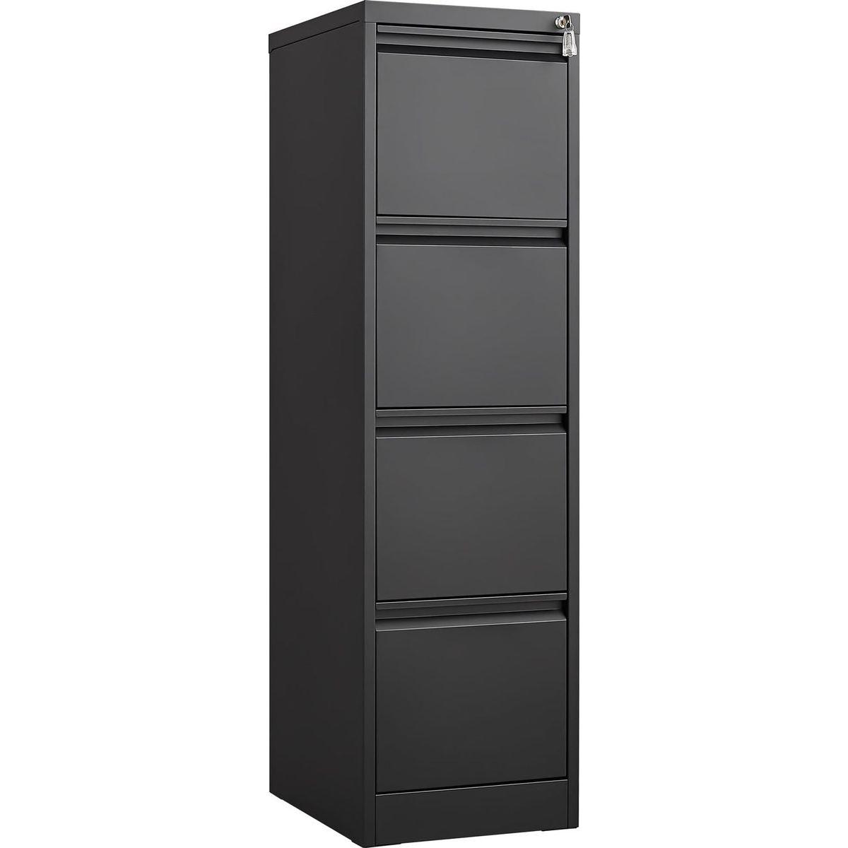 4 Drawer Vertical File Cabinet with Lock,Filing Cabinet, Metal Filing Cabinet for Home Office Organizer Storage Cabinet Letter Size/A4/Legal File - Streamdale Furniture