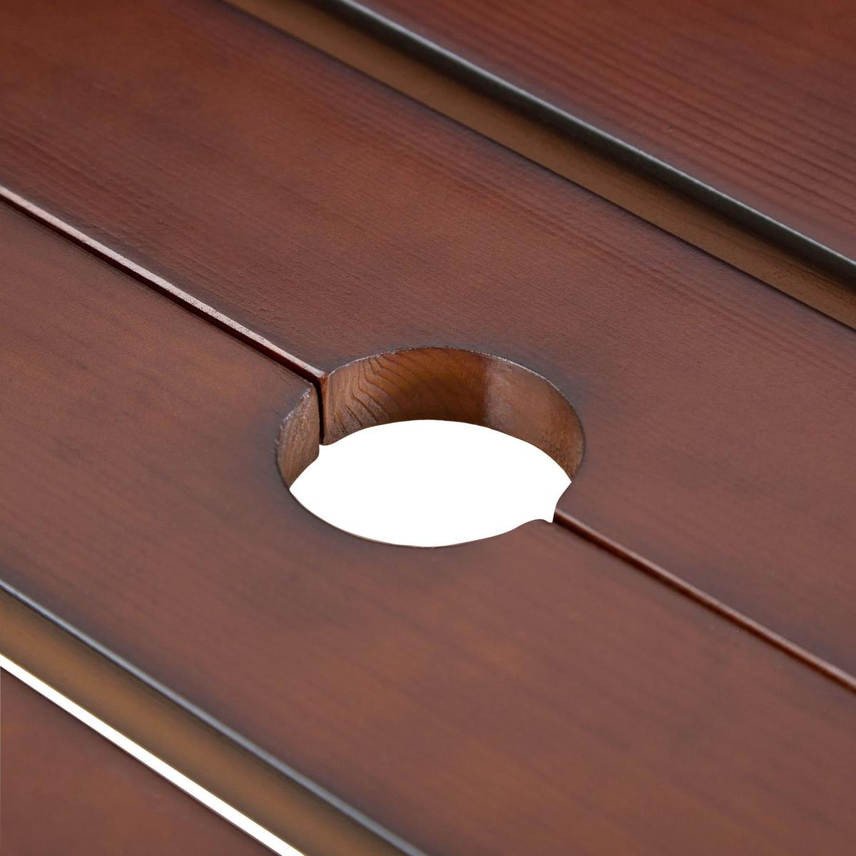 Outdoor 8 Person Picnic Table, 8 person Round Picnic Table with 4 Built-in Benches, Umbrella Hole, Outside Table and Bench Set for Garden, Backyard, Porch, Patio, Brown