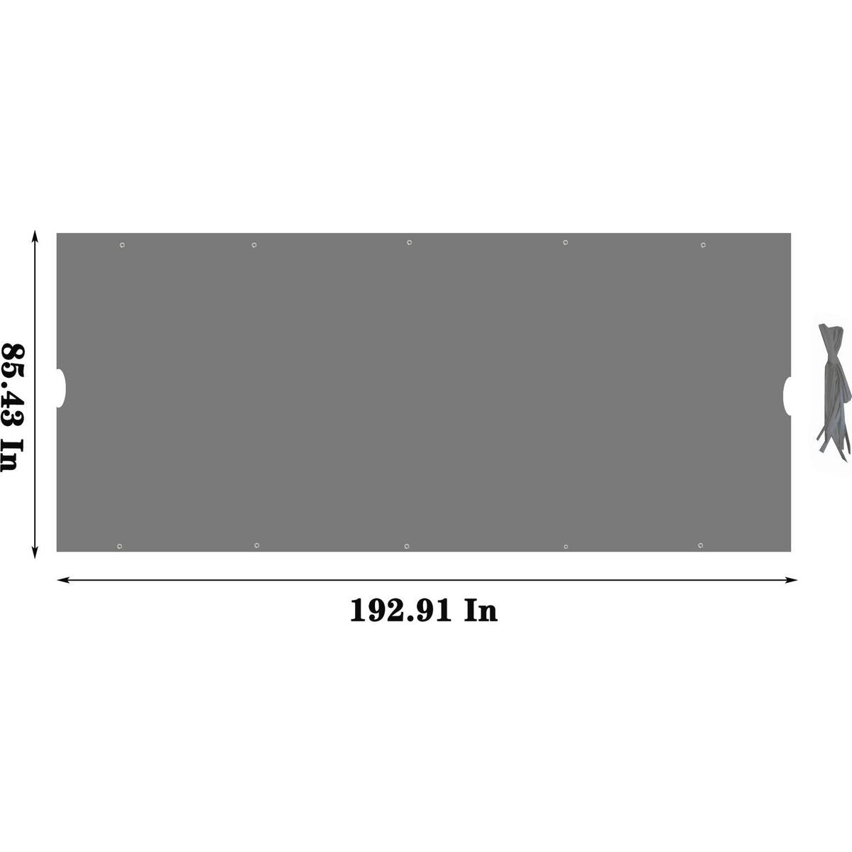 Universal Canopy Cover Replacement for 12x9 Ft Curved Outdoor Pergola Structure-Grey