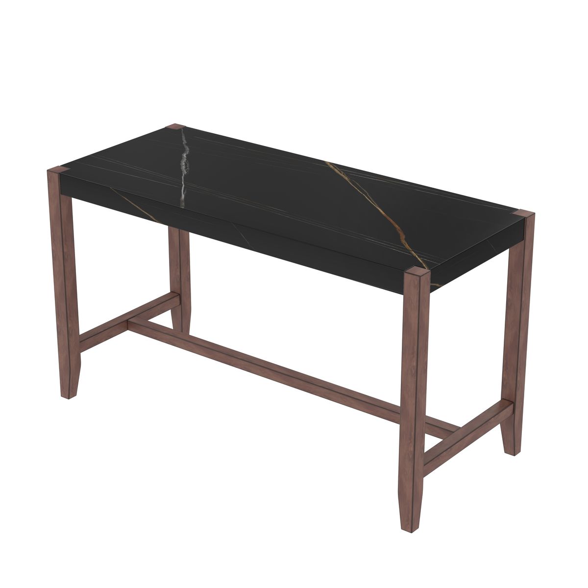 Counter Height Bar Table, 47.5 in Faux Marble Dining Table for Kitchen, Living Room, or Balcony