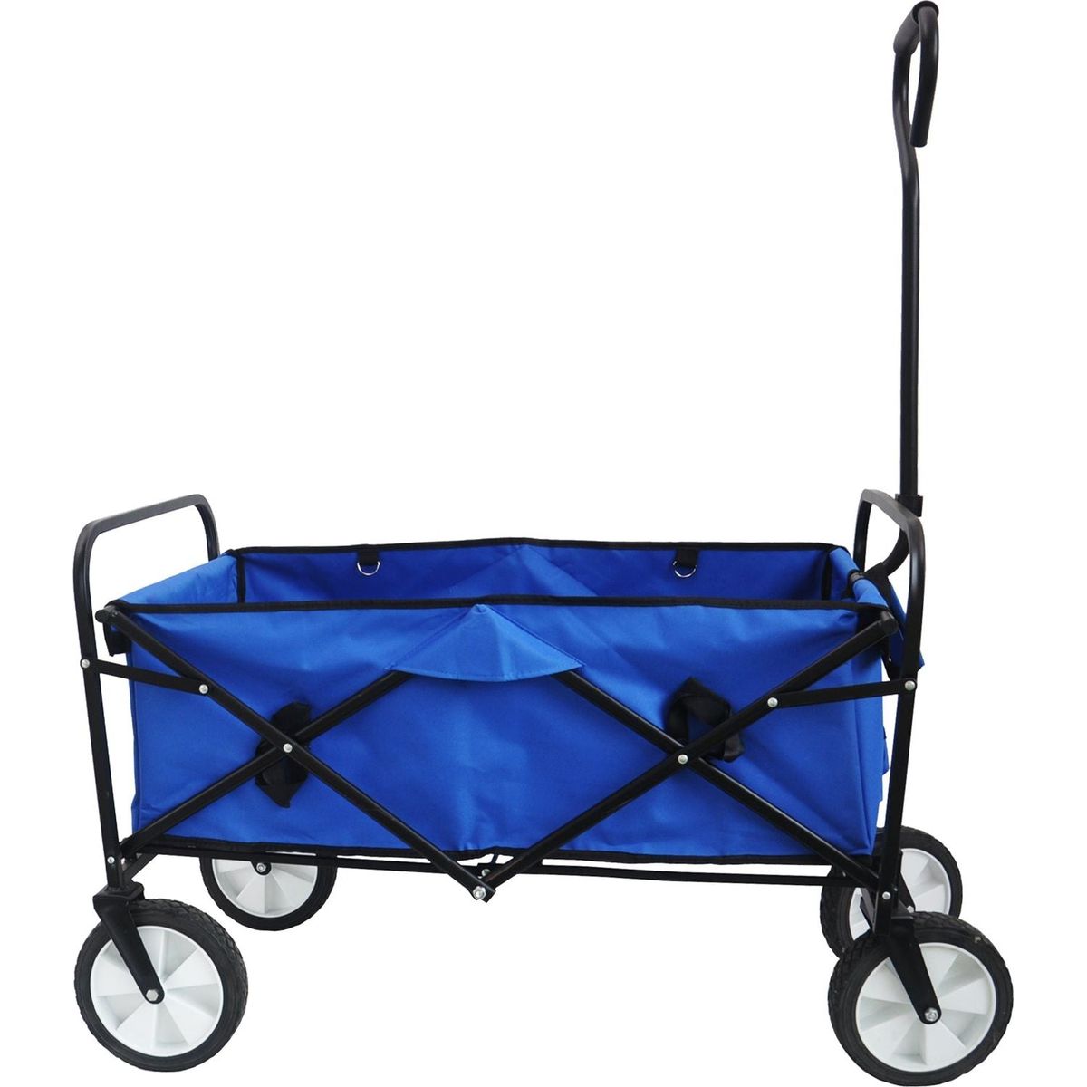 Folding Wagon Garden Shopping Beach Cart (Blue)