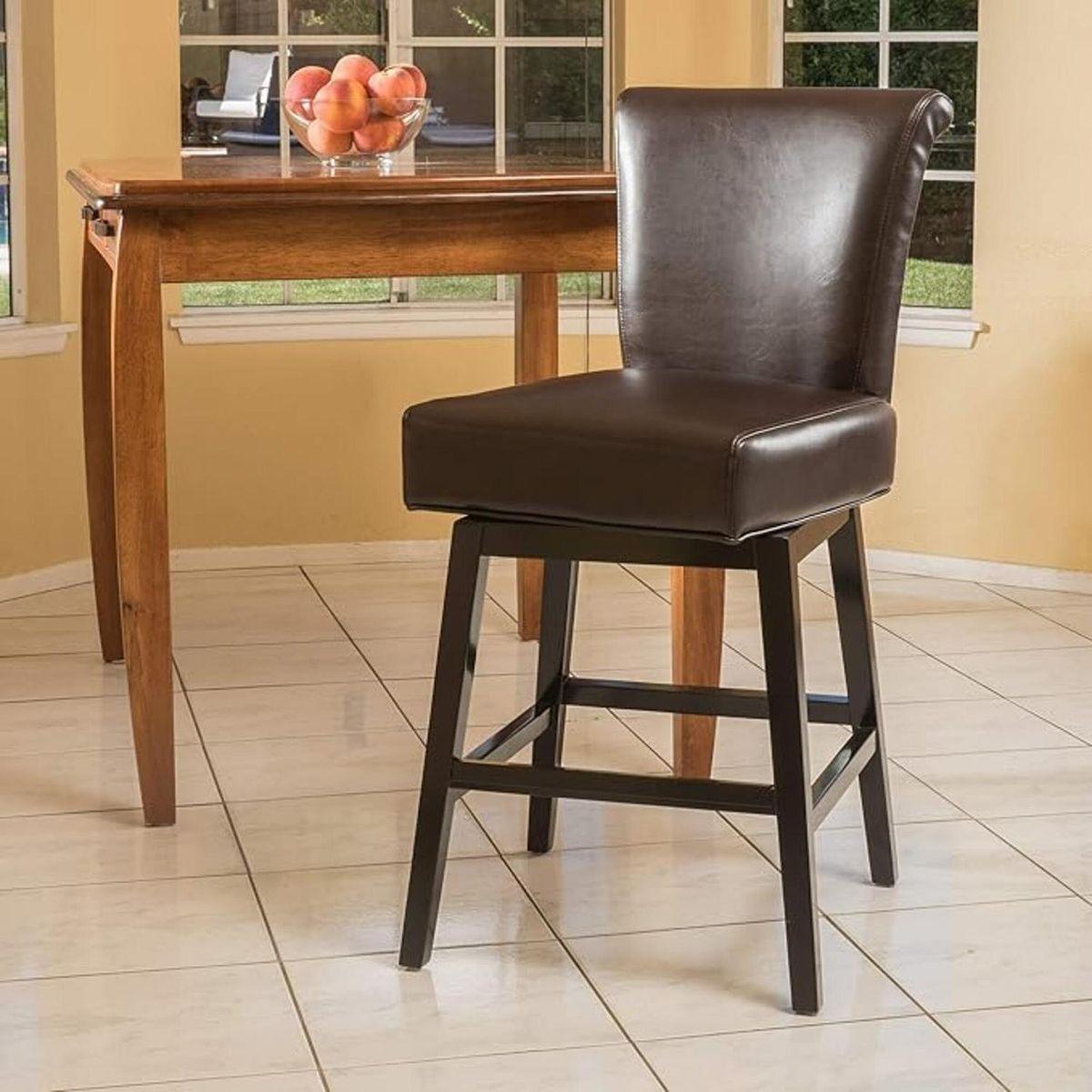30.25" High Swivel Bar Stool,Brown