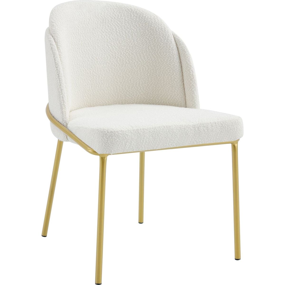 set of 2 Dining chair white seat brown leg