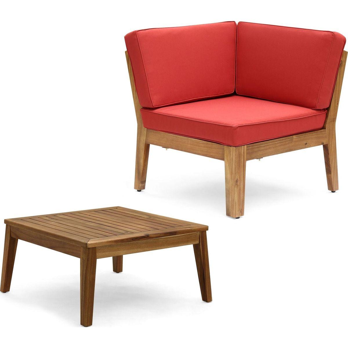 GRENADA CORNER AND COFFEE TABLE, RED