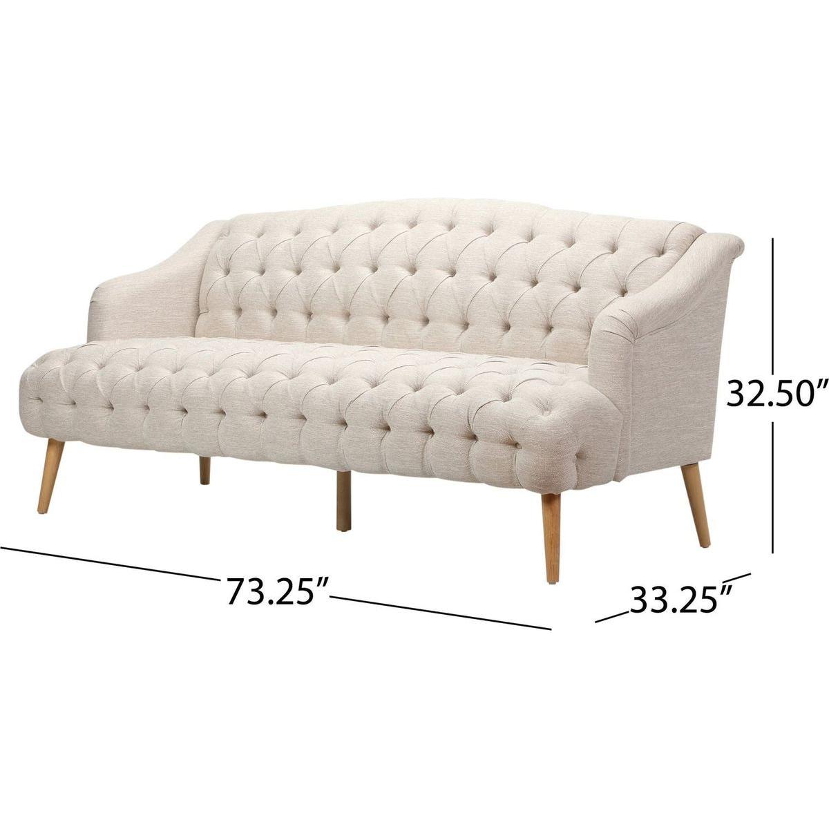 Comfy 3-seat Sofa with Wooden Legs, PU, for Living Room and Study