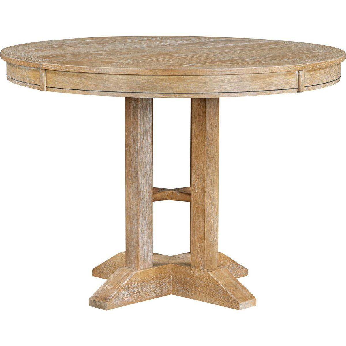 Farmhouse Dining Table Extendable Round Table for Kitchen, Dining Room(Natural Wood Wash)