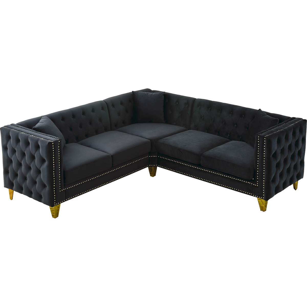 82.2-Inch Velvet Corner Sofa Covers, L-Shaped Sectional Couch, 5-Seater Corner Sofas with 3 Cushions for Living Room, Bedroom, Apartment, Office