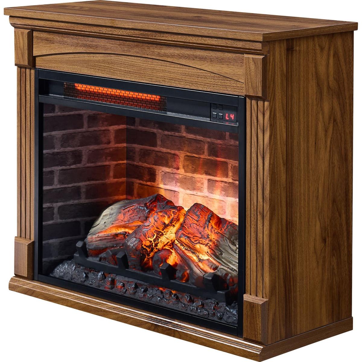 28 inch TV media entertainment center With electric fireplace - Streamdale Furniture