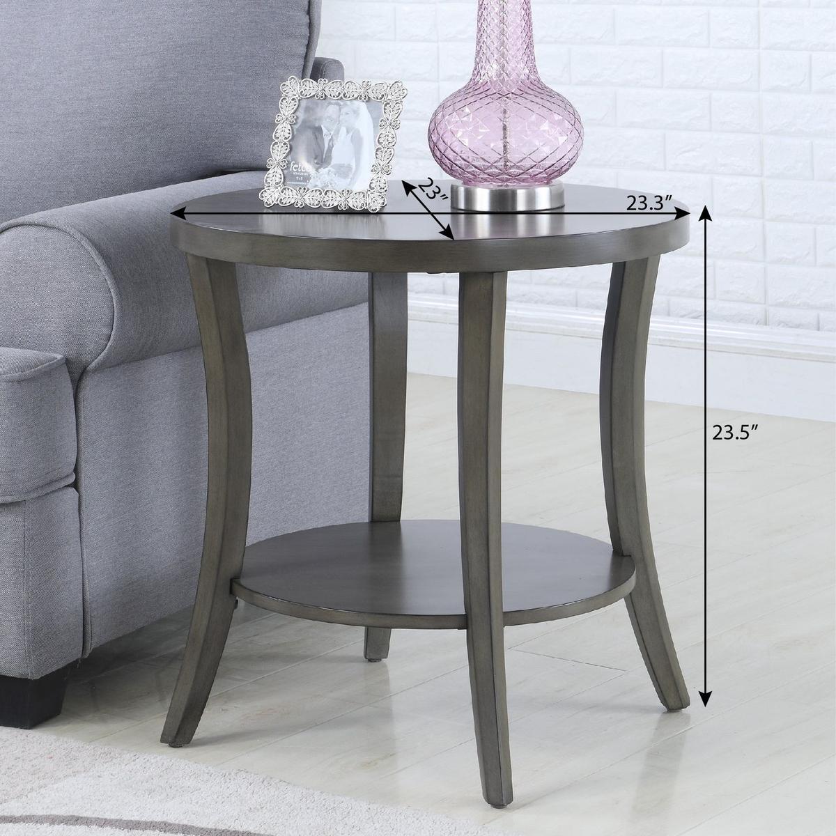Perth Contemporary Oval Shelf End Table, Espresso