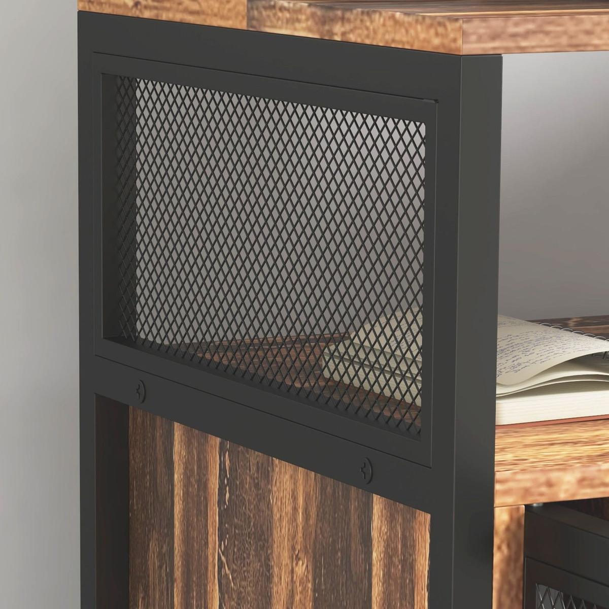 Vinsetto Mobile Printer Stand with Socket & USB Ports, Rustic Brown