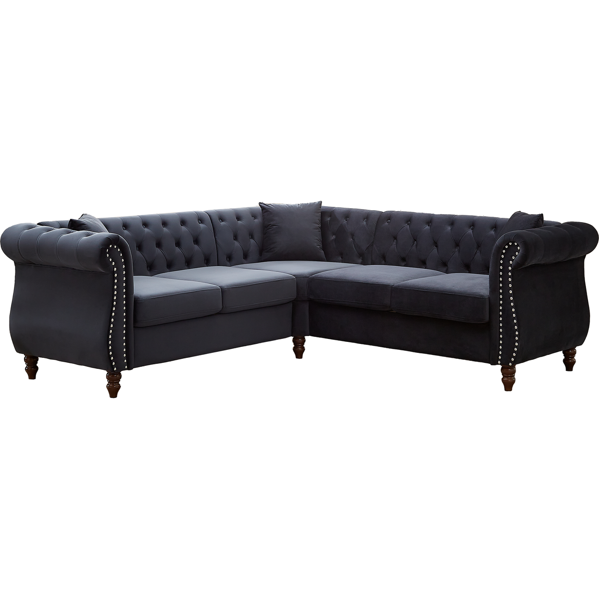 83.5-Inch Oversized Corner Sofa, L-Shaped Sectional Couch, 5-Seater Corner Sofas with 3 Pillows for Living Room, Bedroom, Apartment, Office