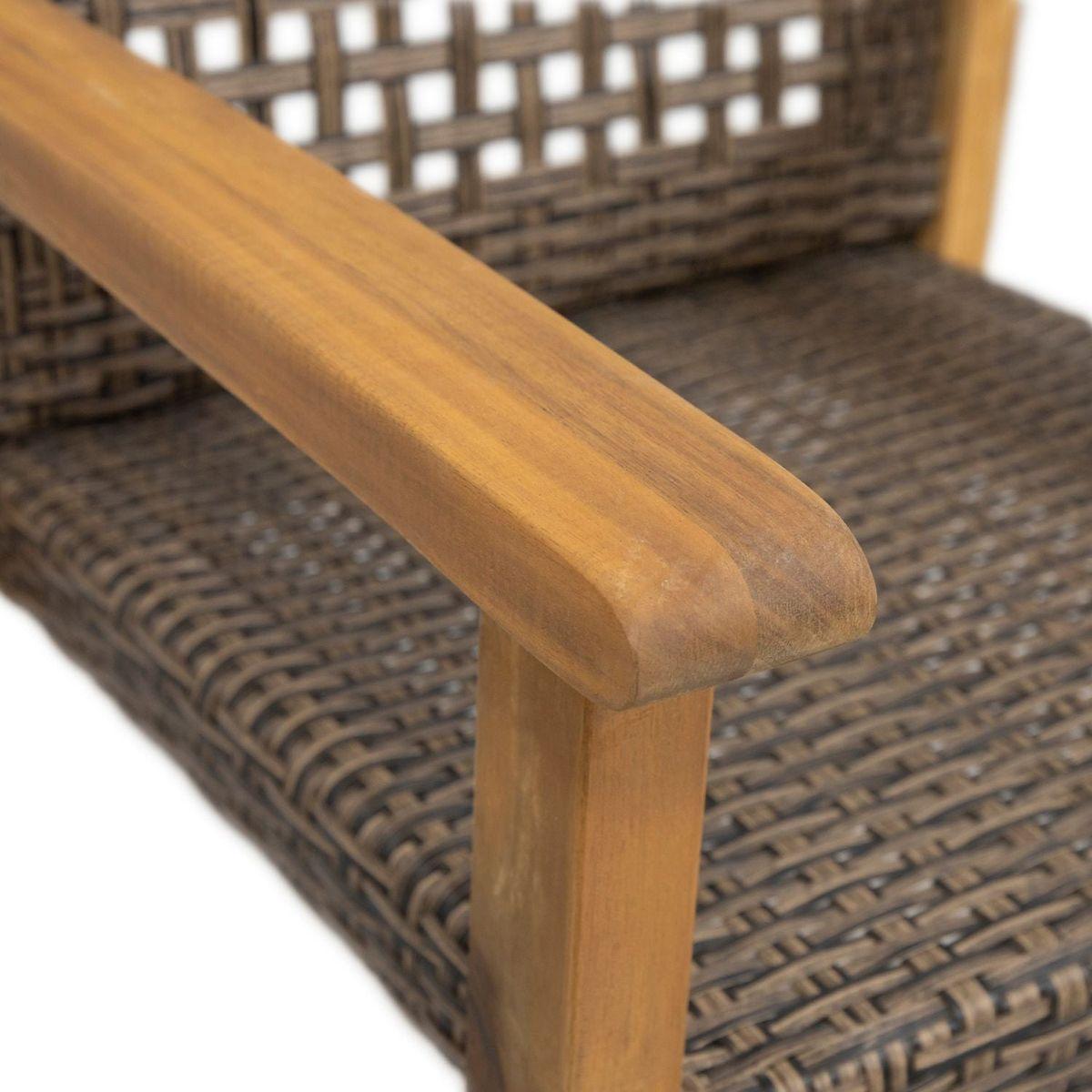 HAMPTON WOOD AND WICKER DINING CHAIR(SET OF 2 )