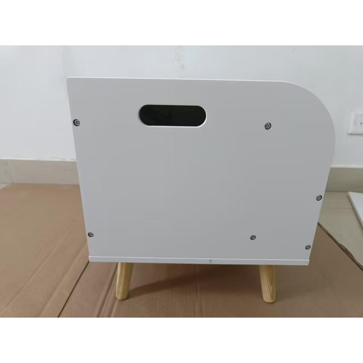 Wooden Toy Box, Kids Toy Storage Organizer with Front Bookshelf, Flip-Top Lid, Safety Hinge, Boys Girls Toy Chest Bench for Playroom Kids Room Organization (White)