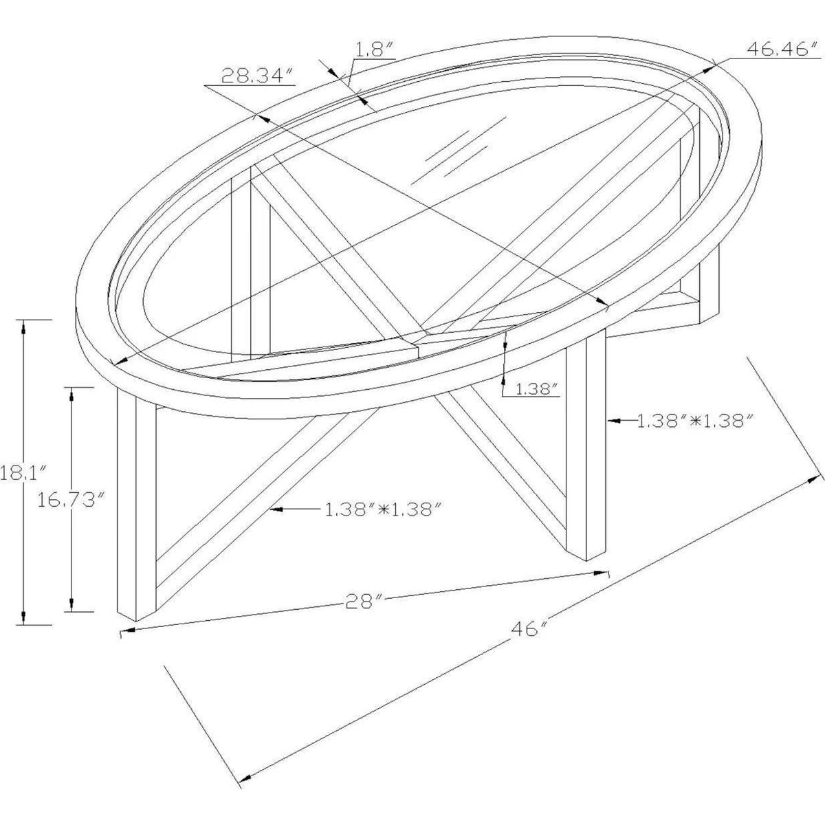 Modern simple glass coffee table, tempered glass coffee table solid wood base round transparent glass top modern living room terrace study coffee table
