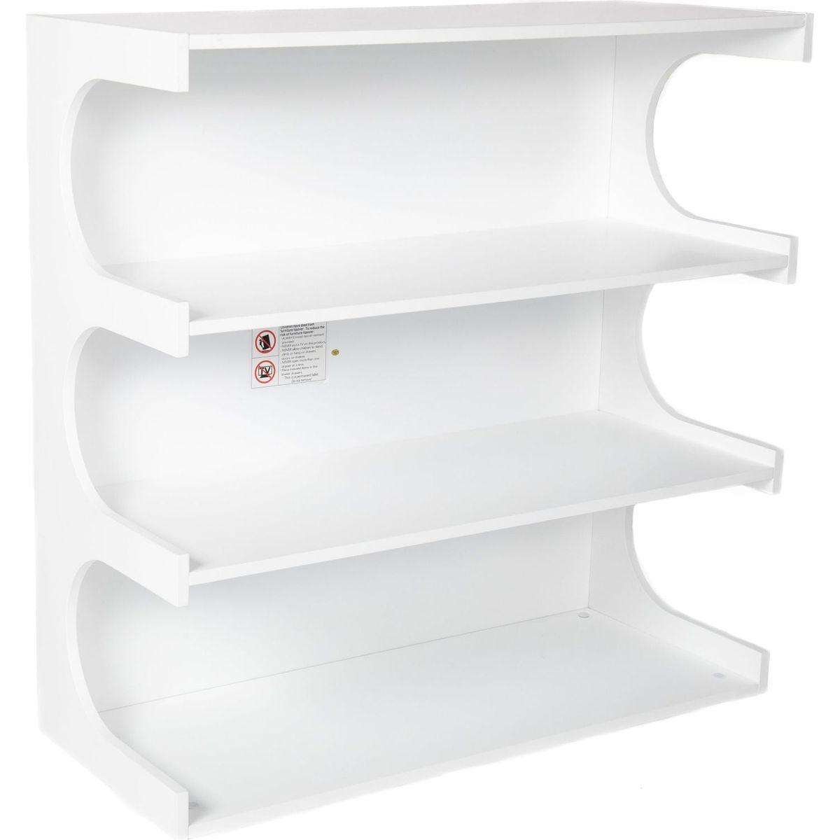 Multifunctional 4-Tier White Book Shelf & Coffee Table for Living Room Bedroom Dining Room Study Entryway, Creative Furniture Floor Bookshelf, Minimalist Organizer Storage Shelves