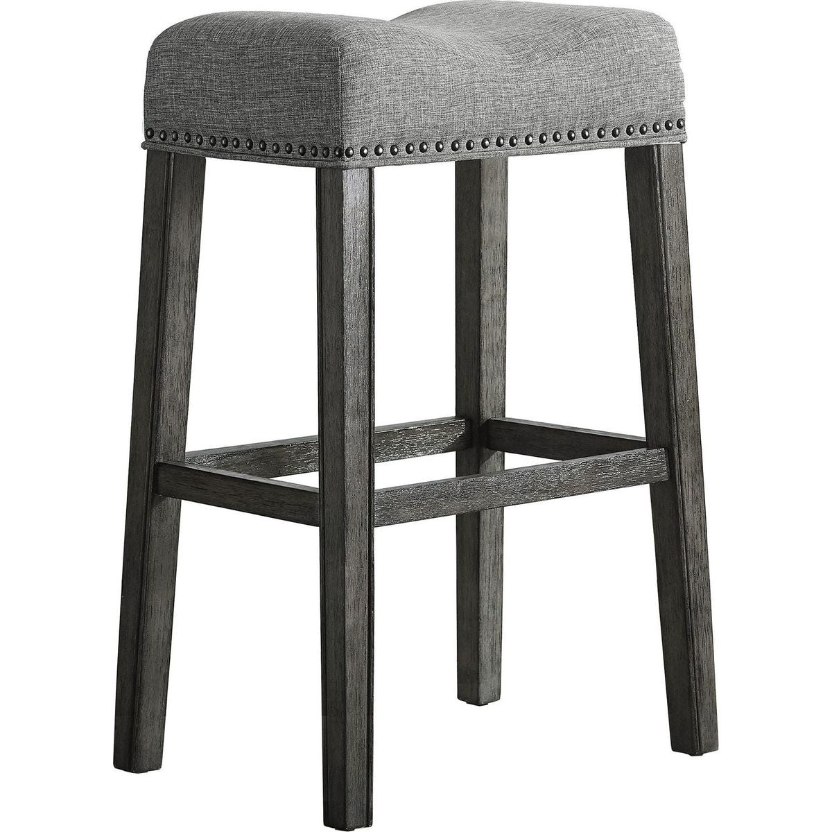 CoCo Upholstered Backless Saddle Seat Bar Stools 29" height Set of 2, Gray