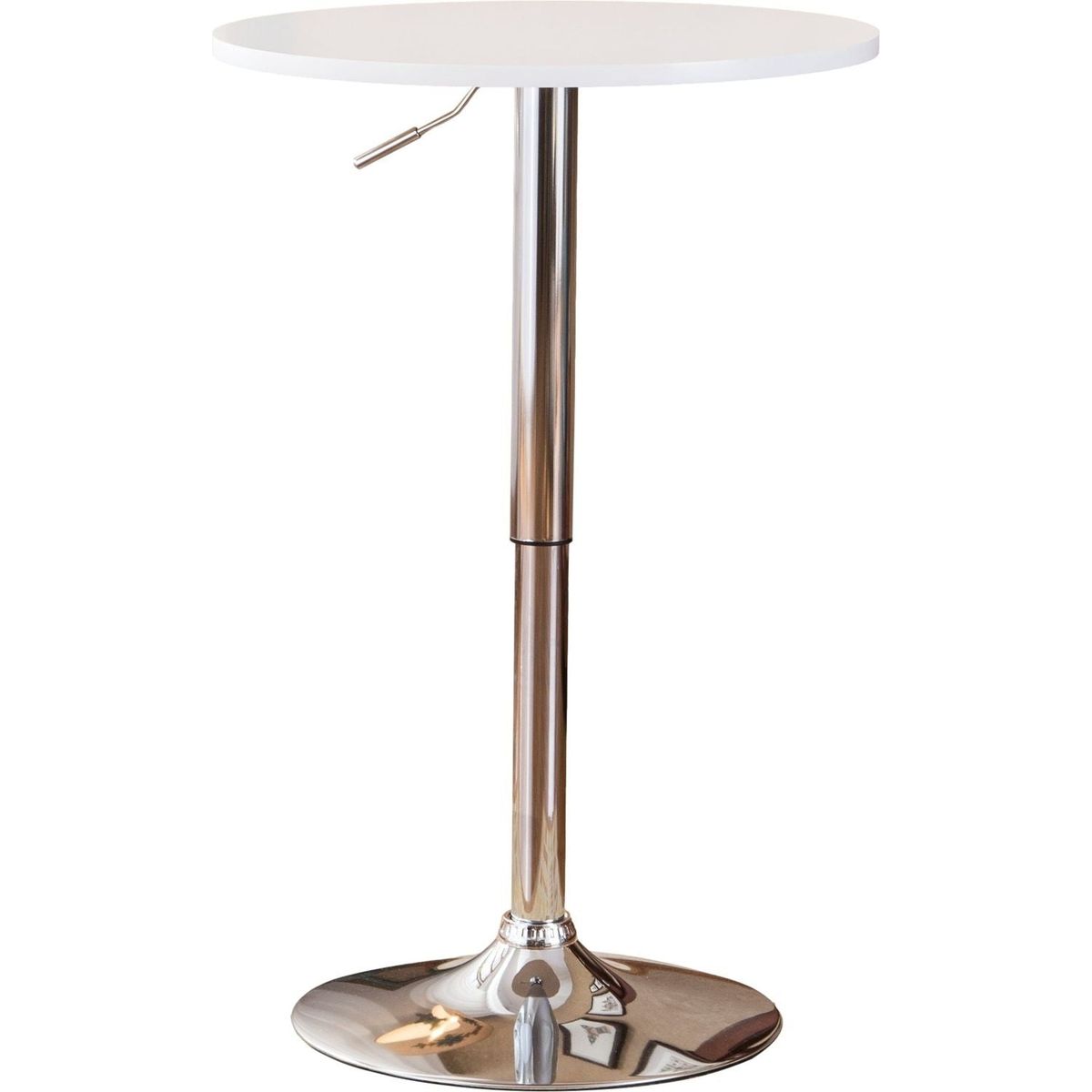 Adjustable Wood and Metal Bar Table in White - Streamdale Furniture