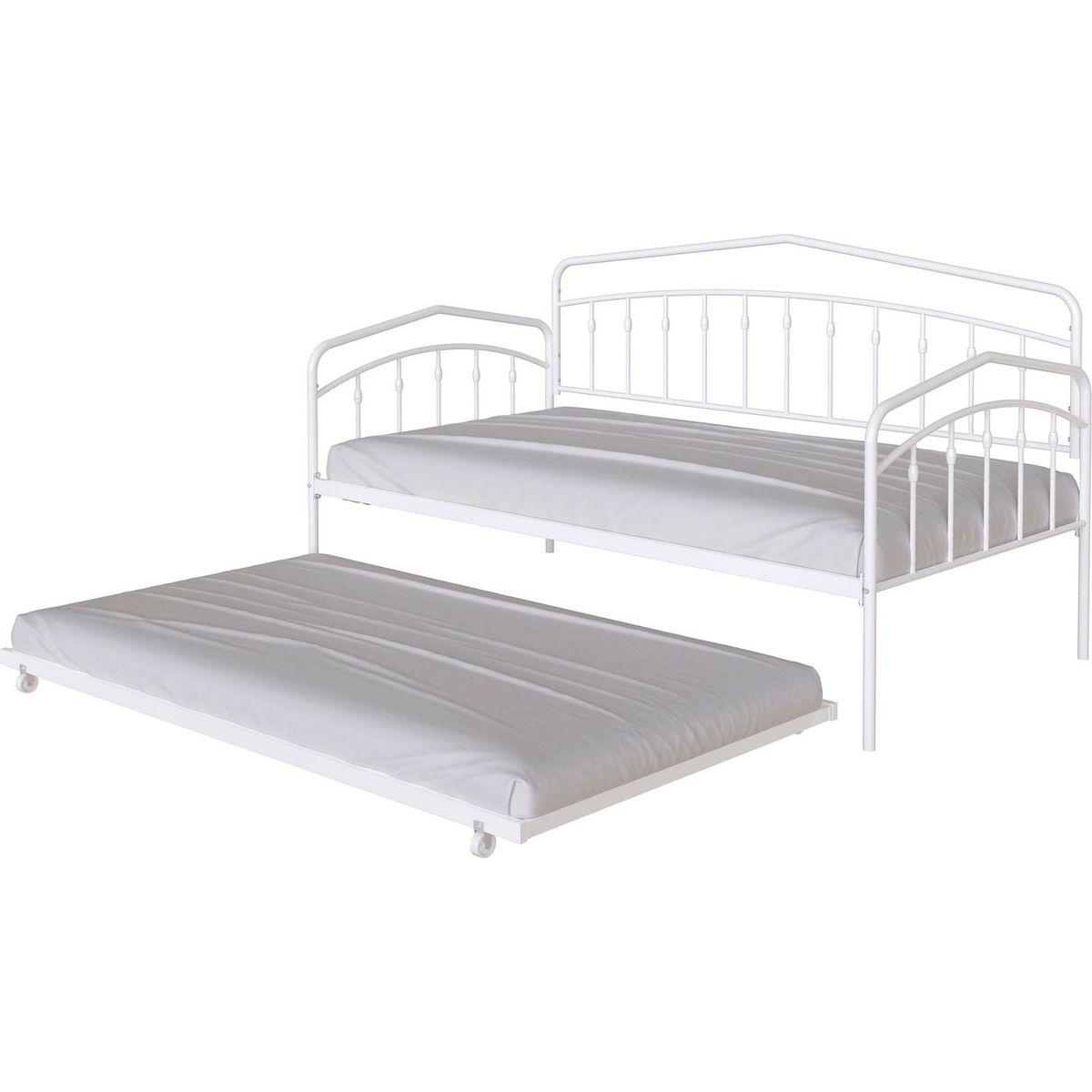 Fox Twin Daybed with Twin Trundle, White