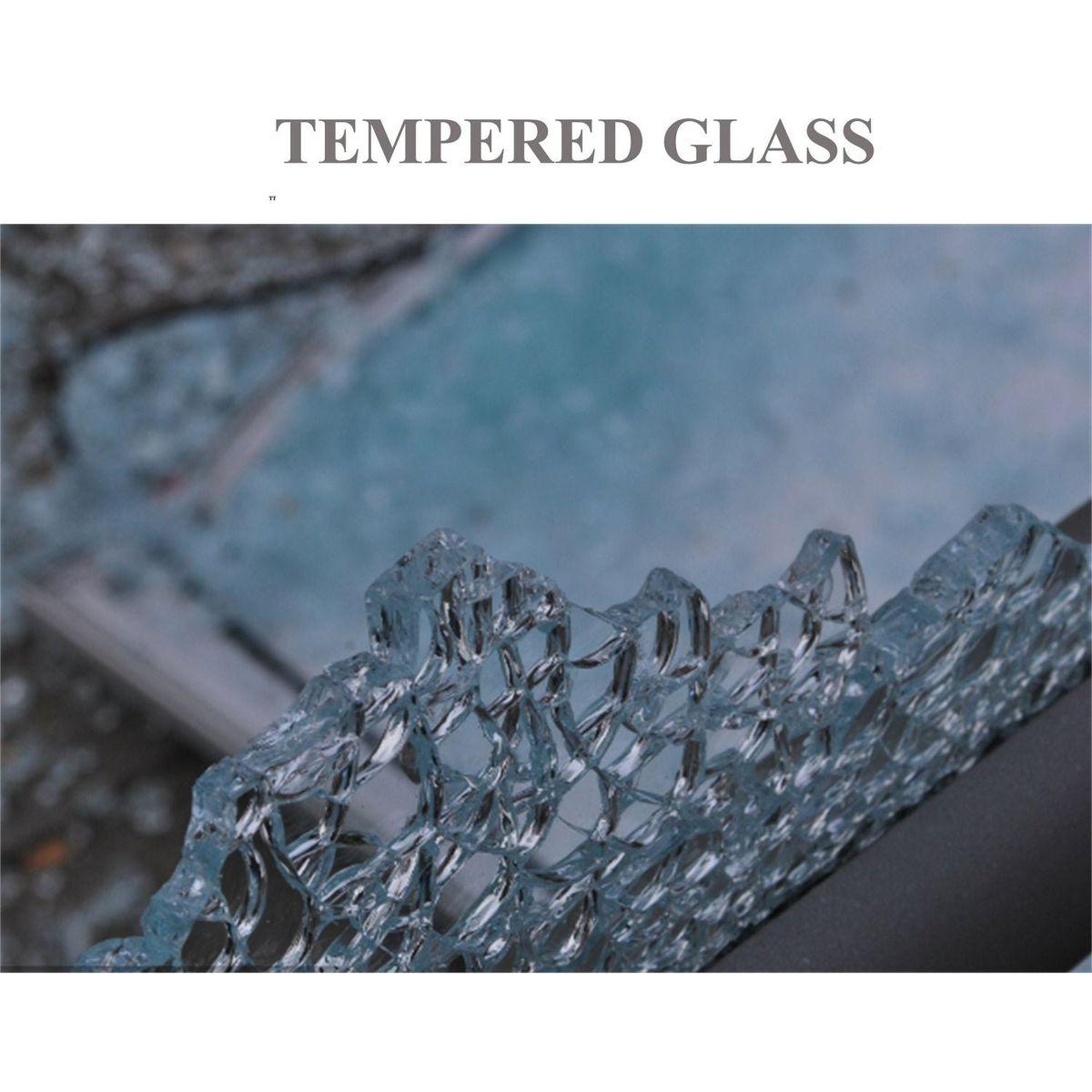 One Door Glass Cabinet Glass Display Cabinet with 4 Shelves, Black