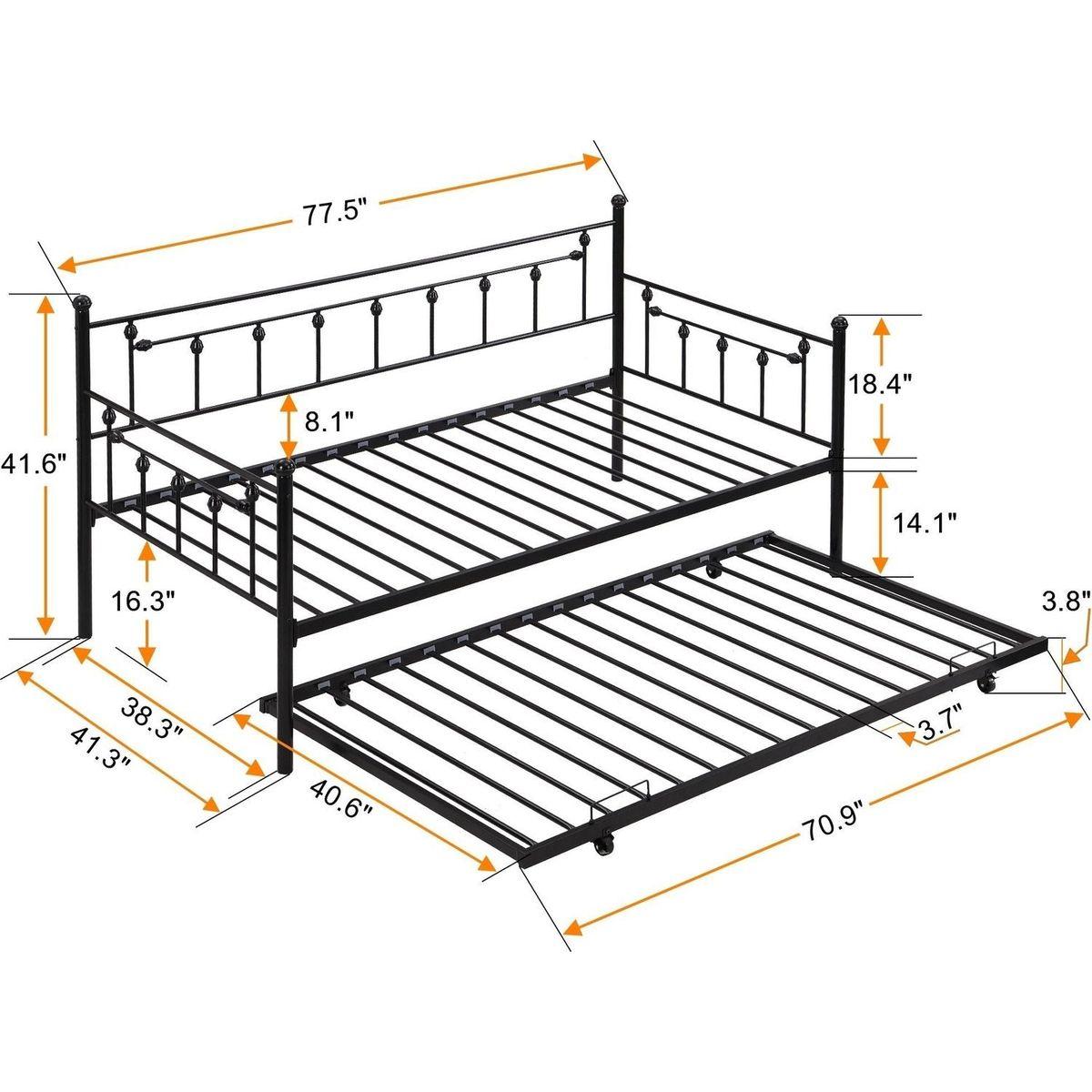 Daybed with trundle BLACK