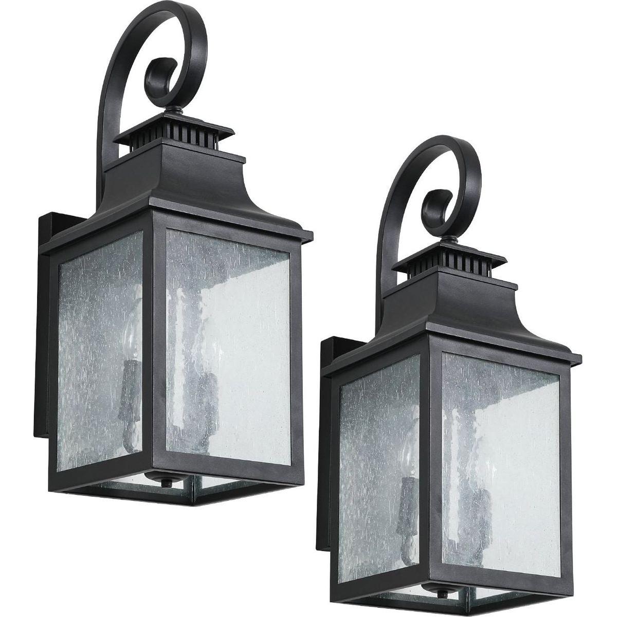 Large Outdoor Wall Lamps With Glass Supports multiple types of light bulbs (2pack)