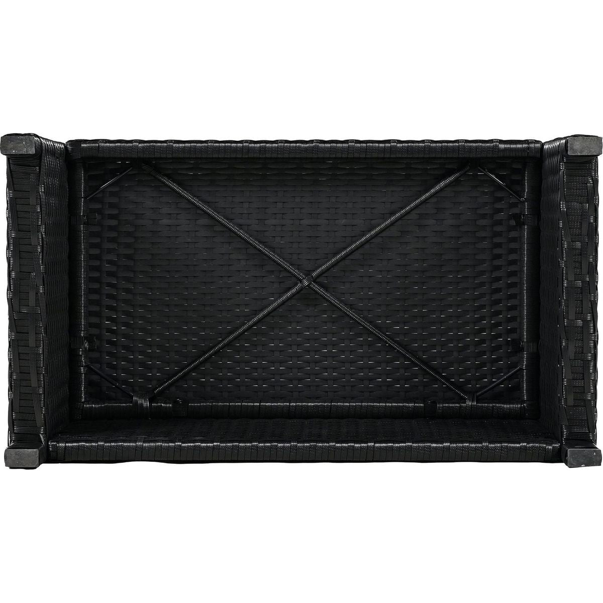 Spa Surround Spa Frame Quadrilateral Outdoor Rattan Sectional Sofa Set with Mini Sofa, Wooden Seats and Storage Spaces, Grey