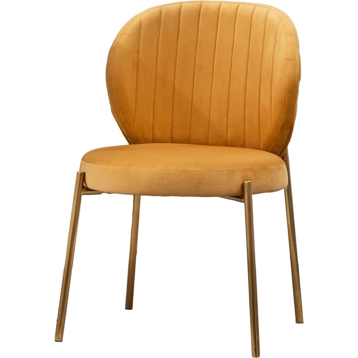Amoa Contemporary Velvet Upholstery Dining Chair, Yellow