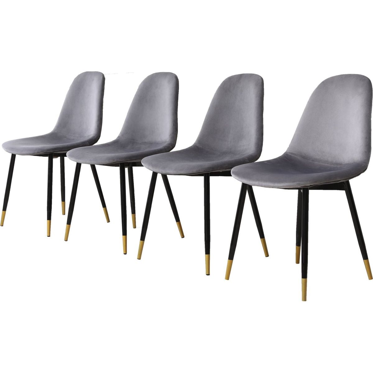 Lassan Contemporary Fabric Dining Chairs, Set of 4, Gray