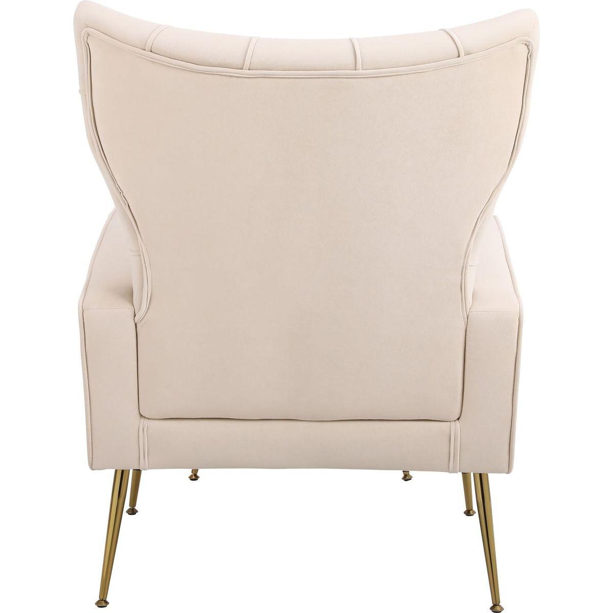 Modern Accent Chair with Ottoman, Comfy Armchair for Living Room, Bedroom, Apartment, Office (Beige)