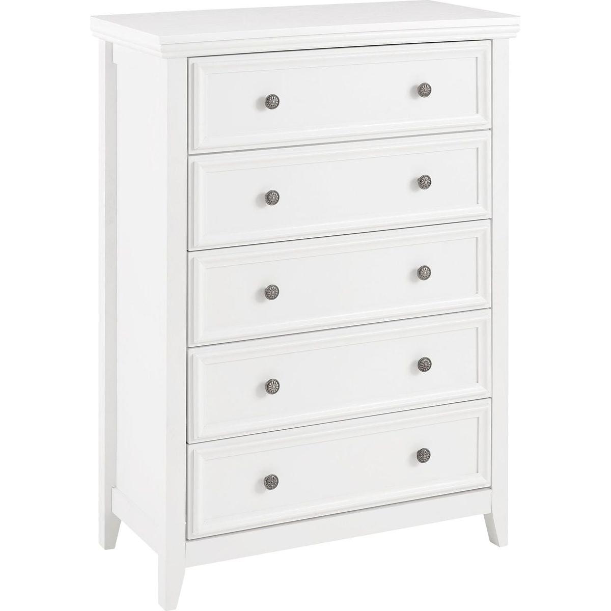 Modern 5 Drawers Dresser 5 Drawers Cabinet,Chest of Drawers Closet Organizers and Storage Clothes Storage Drawers Cabinet for Living Room, Farmhouse Dresser Organizer WHITE