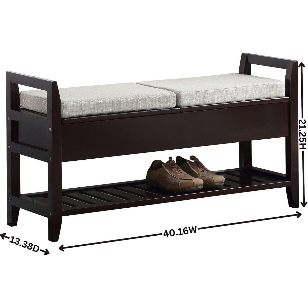 Vannes Espresso Storage Shoe Bench