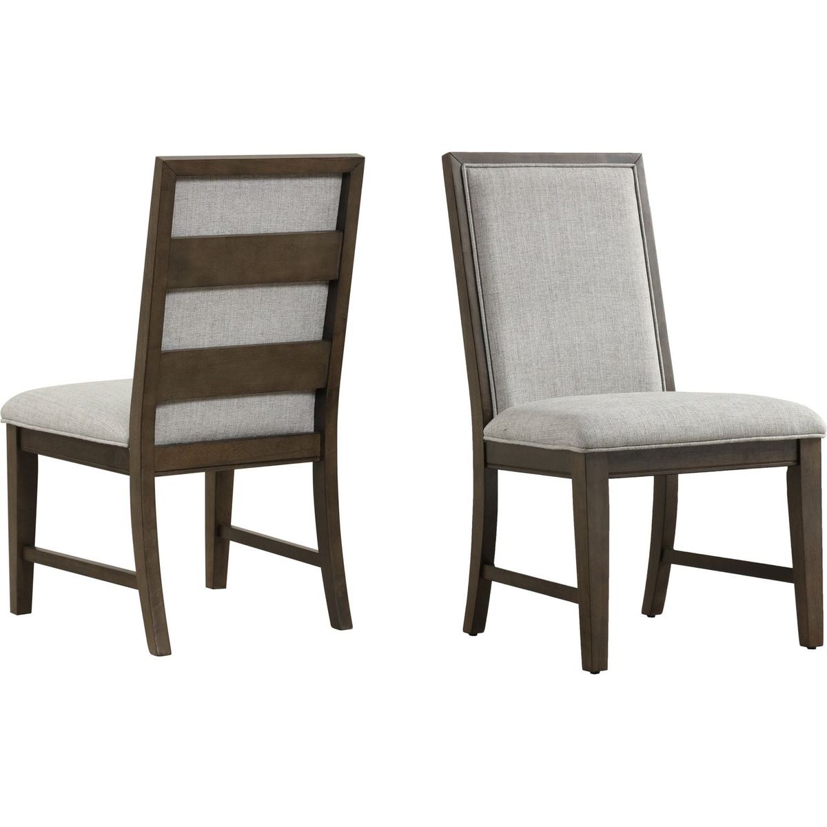 Aberll Solid Wood Upholstered Dining Chairs, Set of 2, Gray