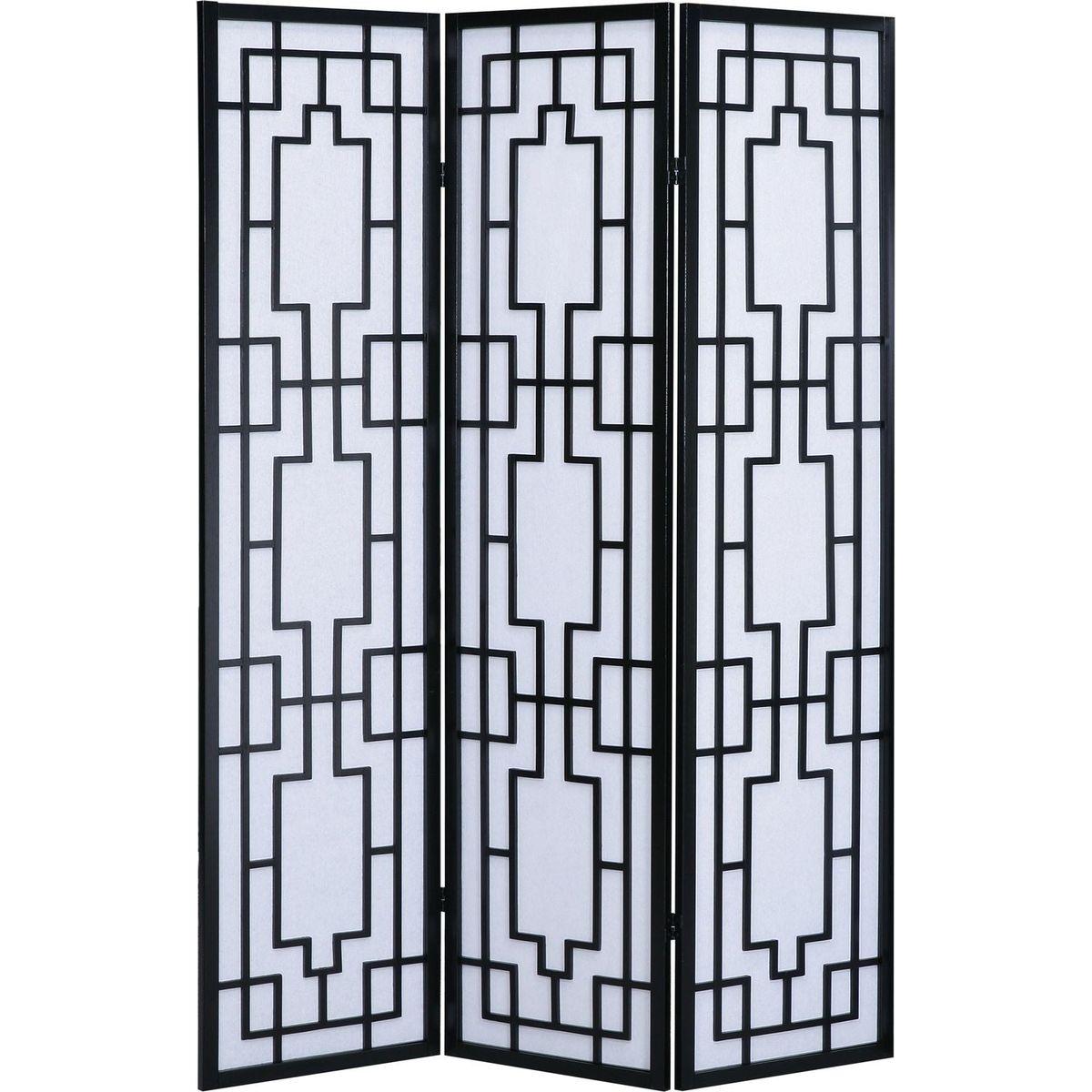 Sudoku 3 Panel Room Divider Screen, Black