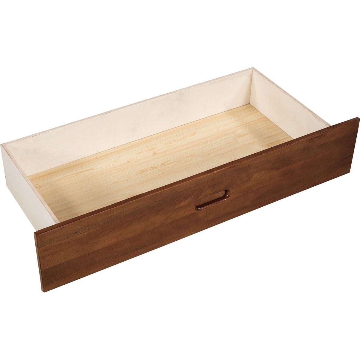 Twin-Over-Twin Bunk Bed with Ladders and Two Storage Drawers (Walnut)