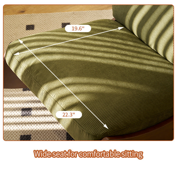 Comfortable Glider Rocking Chair, High-Quality Upholstery Glider Chair, Solid Wood Frame, Perfect for Multiple Settings Accent Reading Chair for Bedroom,Living Room,Nursery