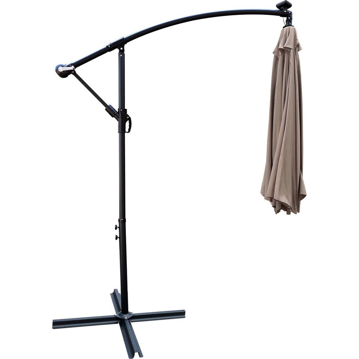 10 ft Outdoor Patio Umbrella Solar Powered LED Lighted Sun Shade Market Waterproof 8 Ribs Umbrella with Crank and Cross Base for Garden Deck Backyard Pool Shade Outside Deck Swimming Pool