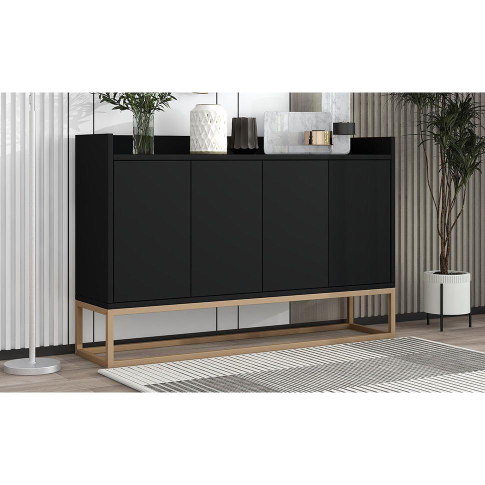 Modern Sideboard Elegant Buffet Cabinet with Large Storage Space for Dining Room, Entryway (Black) - Streamdale Furniture