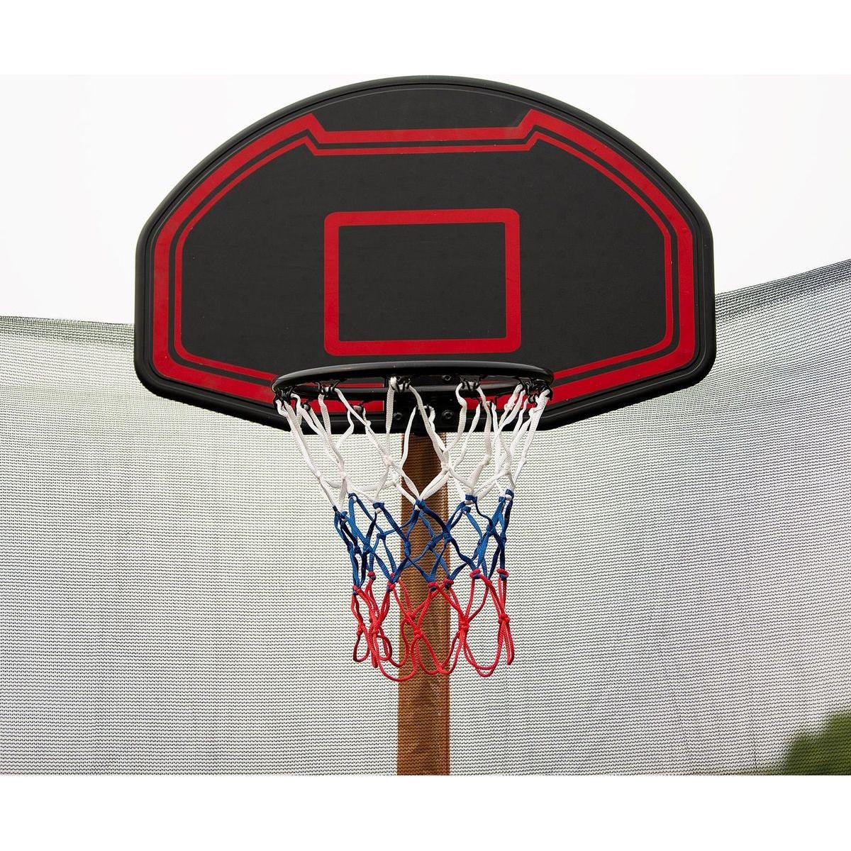 15FT Trampoline with Basketball Hoop Inflator and Ladder (Inner Safety Enclosure) Blue