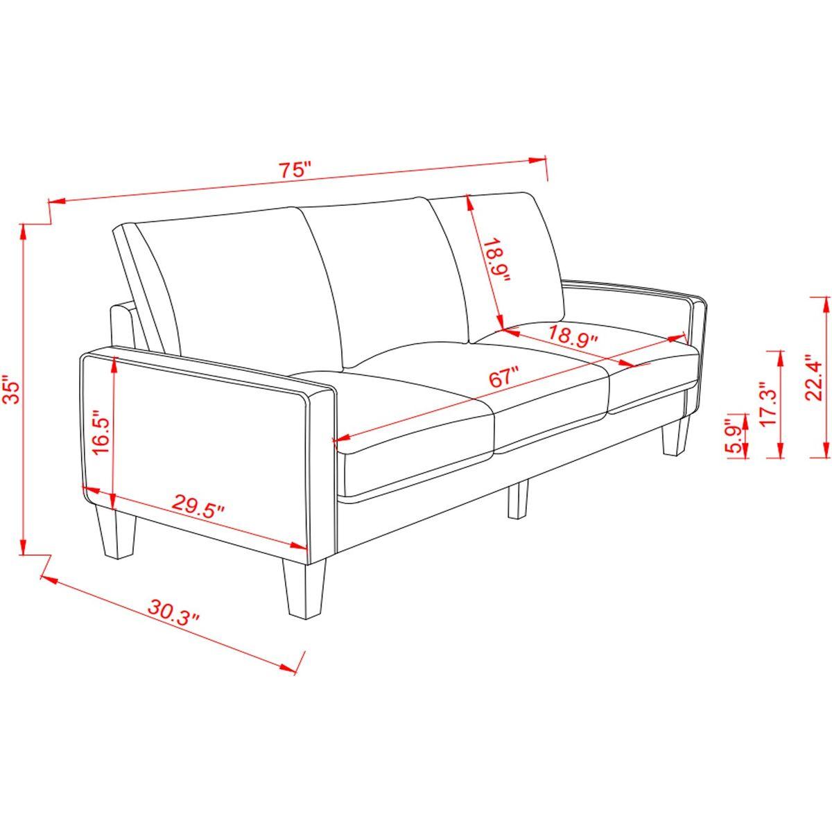Modern Living Room Furniture Sofa in Dark Grey Fabric