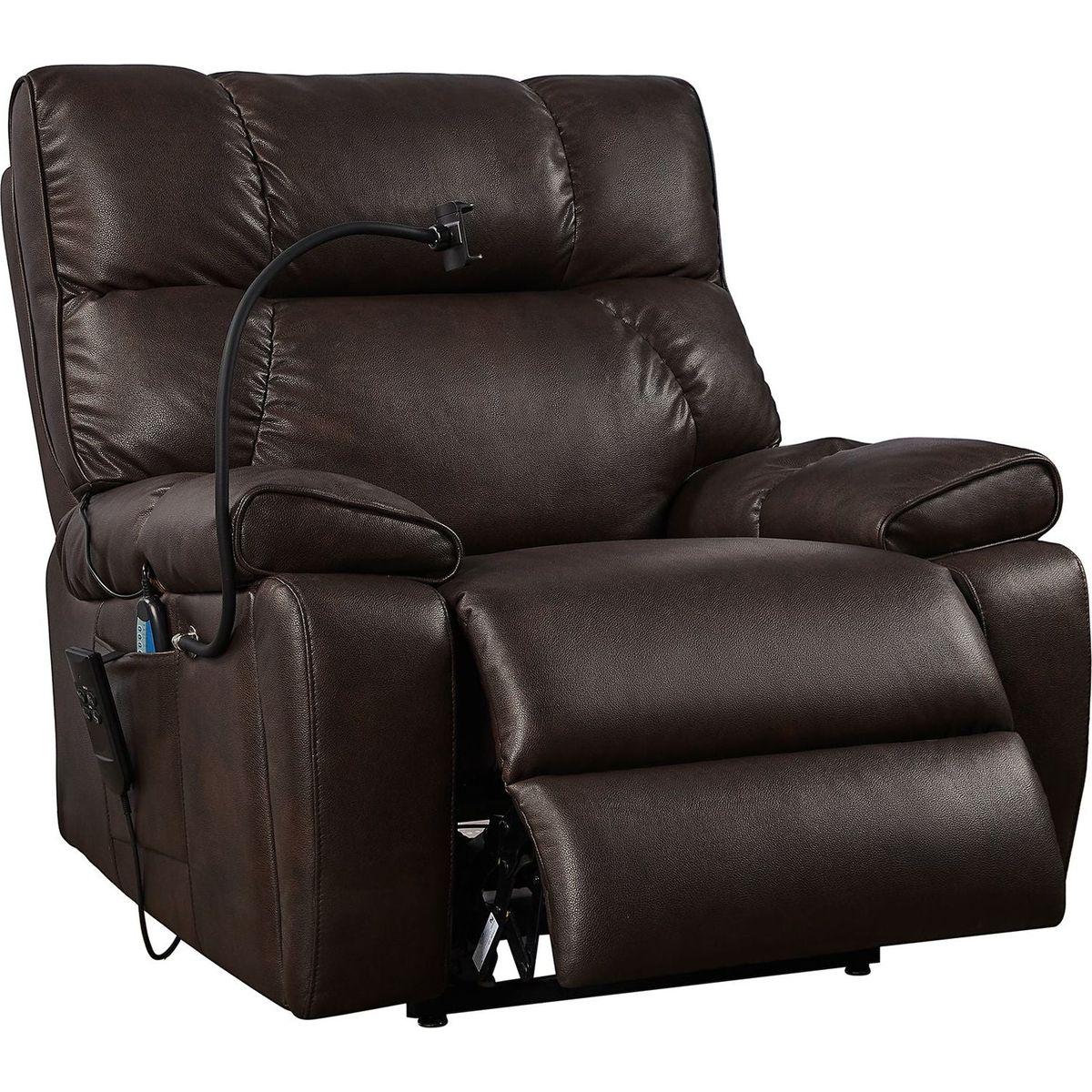 Recliner Chair with Phone Holder, Electric Power Lift Recliner Chair with 2 Motors Massage and Heat for Elderly, 3 Positions, 2 Side Pockets, Cup Holders