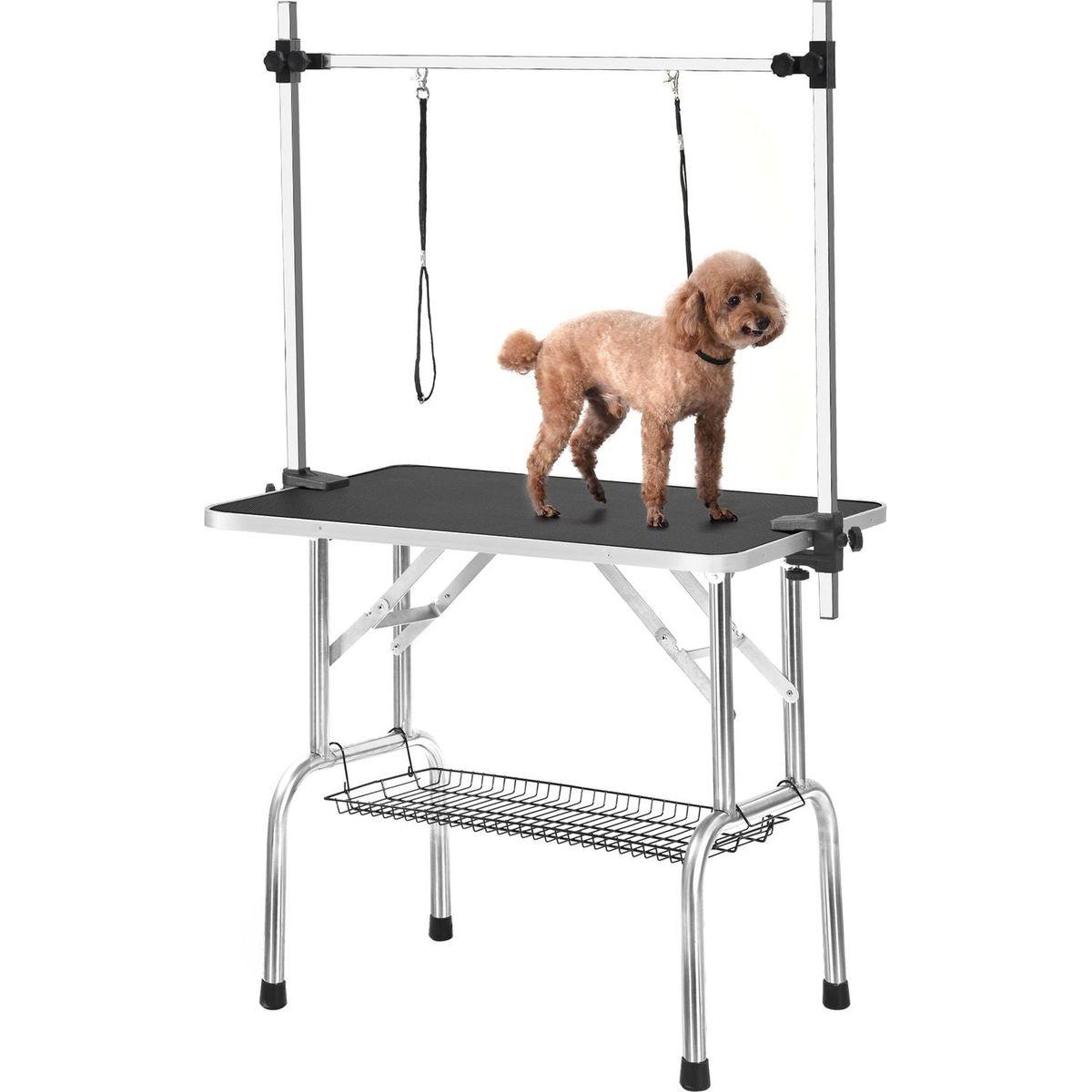 36" Professional Dog Pet Grooming Table Adjustable Heavy Duty Portable w/Arm & Noose & Mesh Tray - Streamdale Furniture
