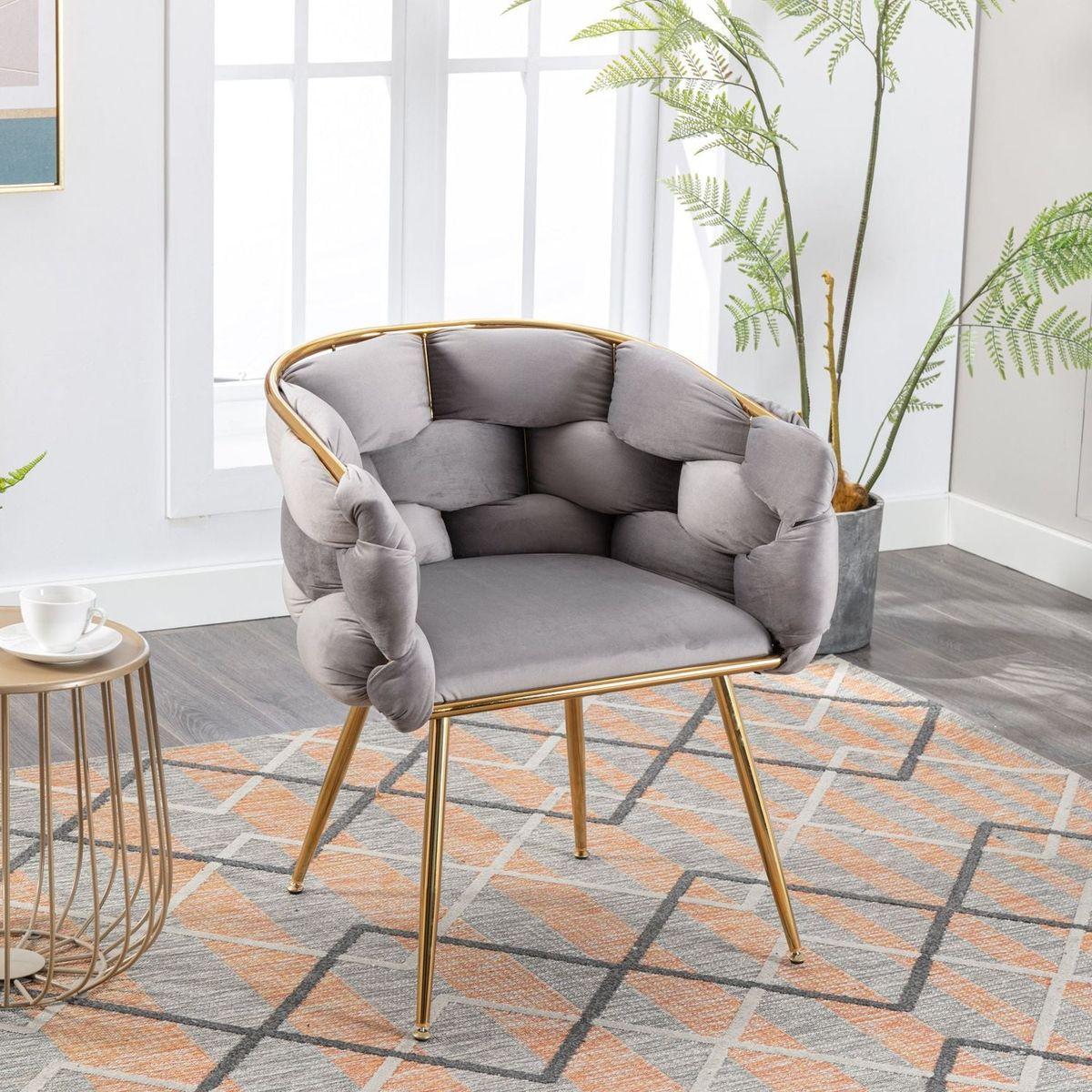 Luxury modern simple leisure velvet single sofa chair bedroom lazy