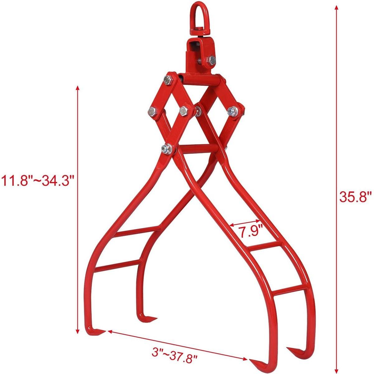 4 Claw Timber Log Lifting Logging Tongs Grabber Tong 36" - Streamdale Furniture