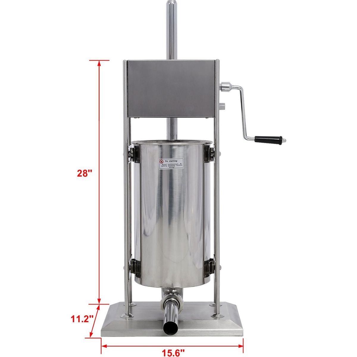 Stainless Steel Commercial Sausage Stuffer, Dual Speed Vertical Sausage Maker 25LB/12L, Meat Filler with 4 Stuffing Tubes - Streamdale Furniture