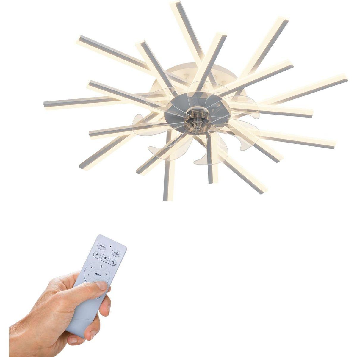 36In Ceiling Fan with Lights Remote Contro Dimmable LED,6 Gear Wind Speed Fan Light