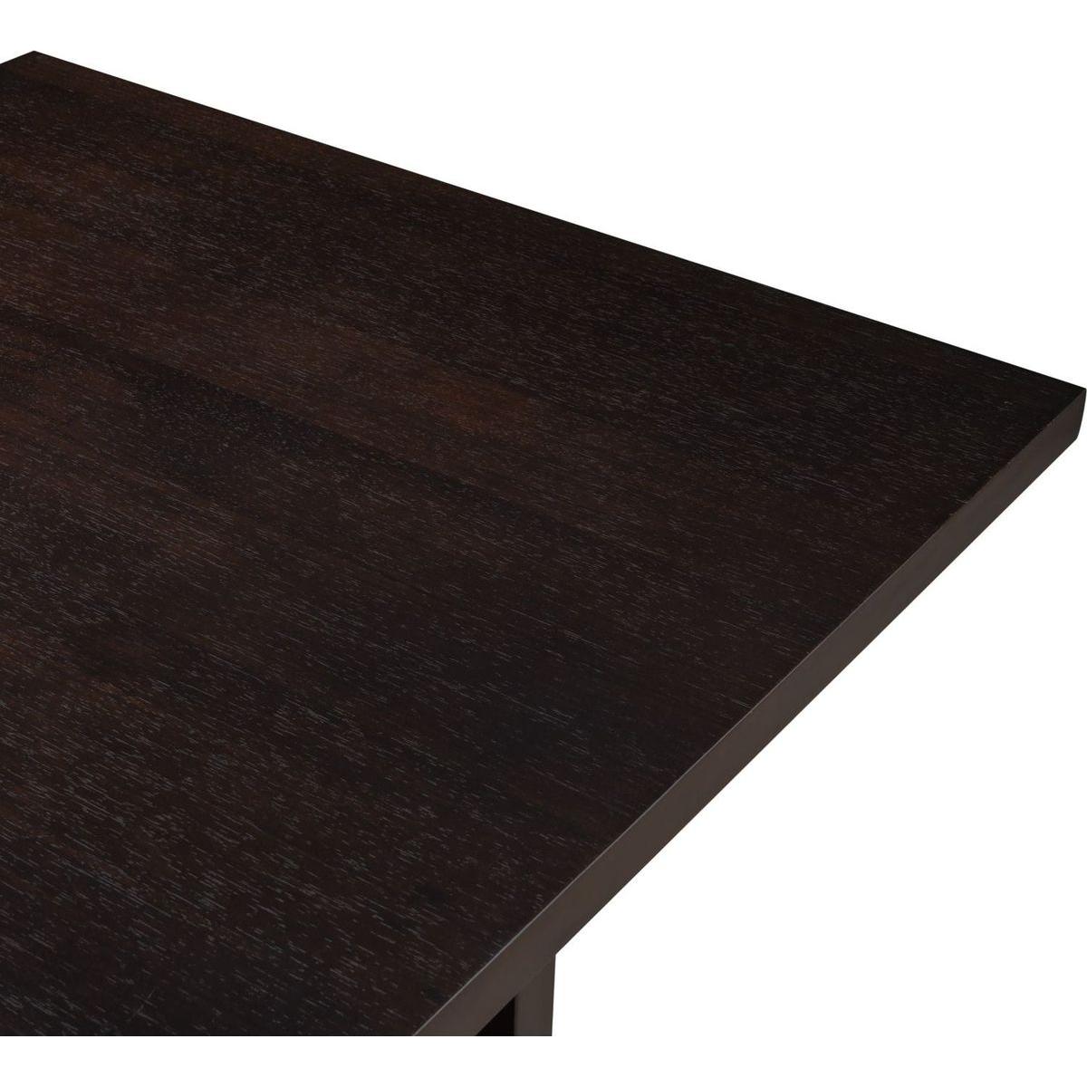 5-Piece Wooden Counter Height Dining Set with Padded Chairs and Storage Shelving (Espresso)