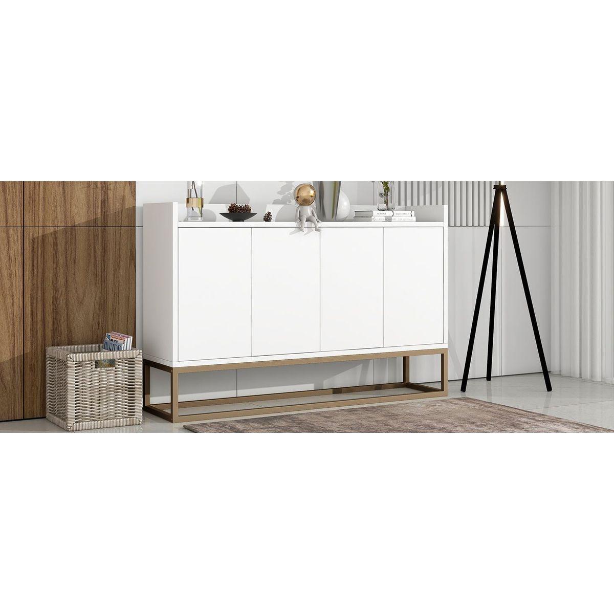 Modern Sideboard Elegant Buffet Cabinet with Large Storage Space for Dining Room, Entryway (White)