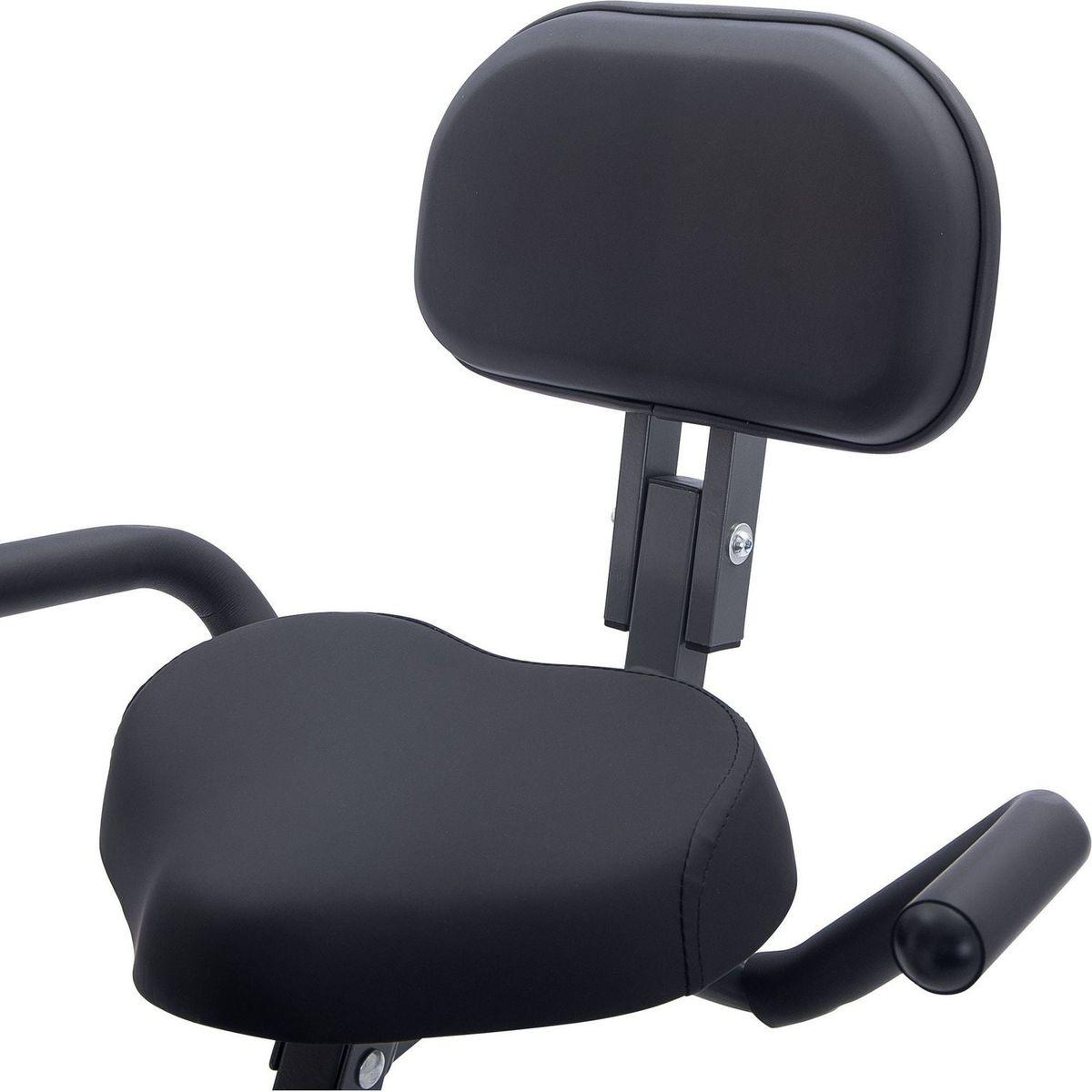 Folding Exercise Bike, Fitness Upright and Recumbent X-Bike with 10-Level Adjustable Resistance, Arm Bands and Backrest - Streamdale Furniture