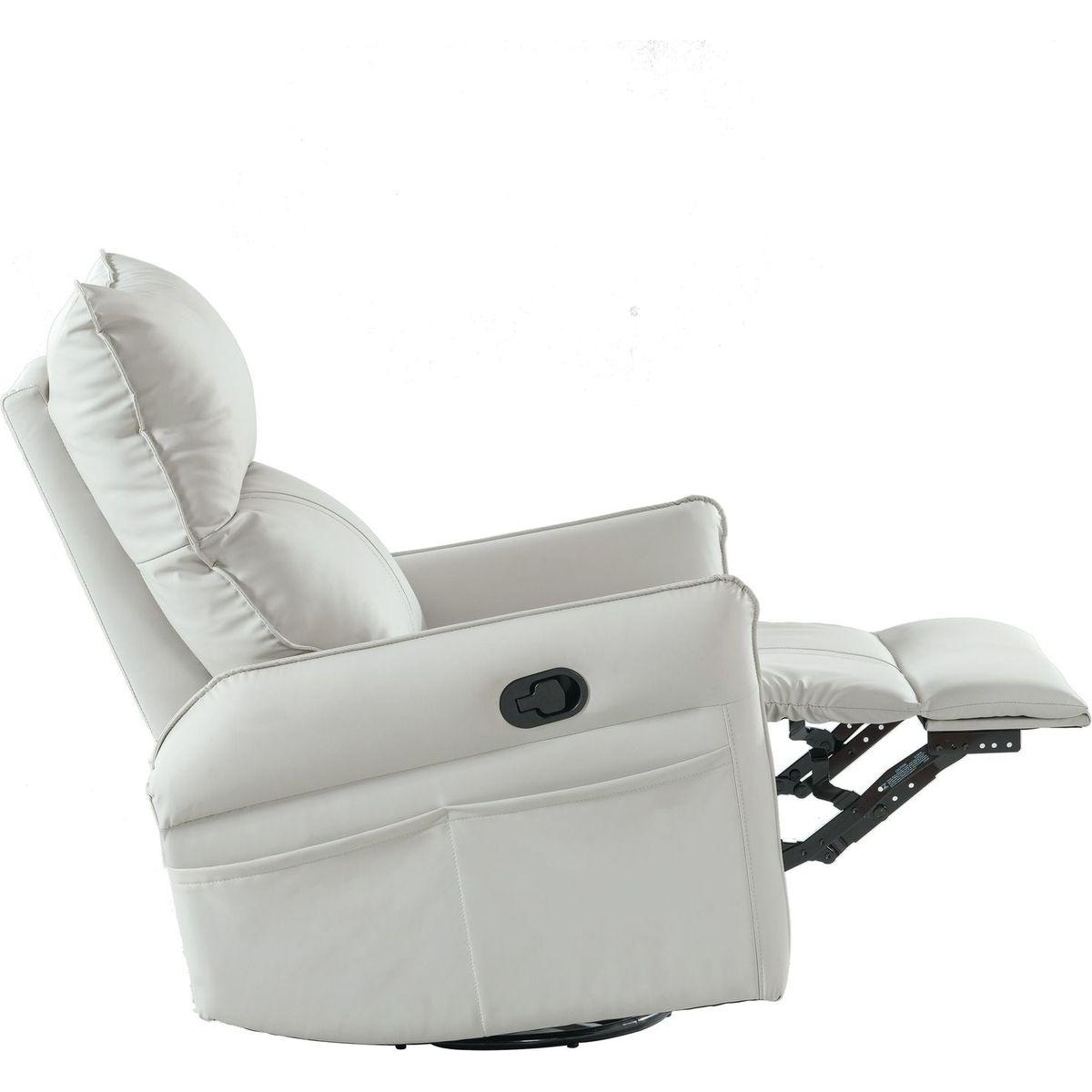 Rocking Recliner Chair,360 Degree Swivel Nursery Rocking Chair,Glider Chair,Modern Small Rocking Swivel Recliner Chair for Bedroom,Living Room Chair Home Theater Seat,Side Pocket(Light Gray)